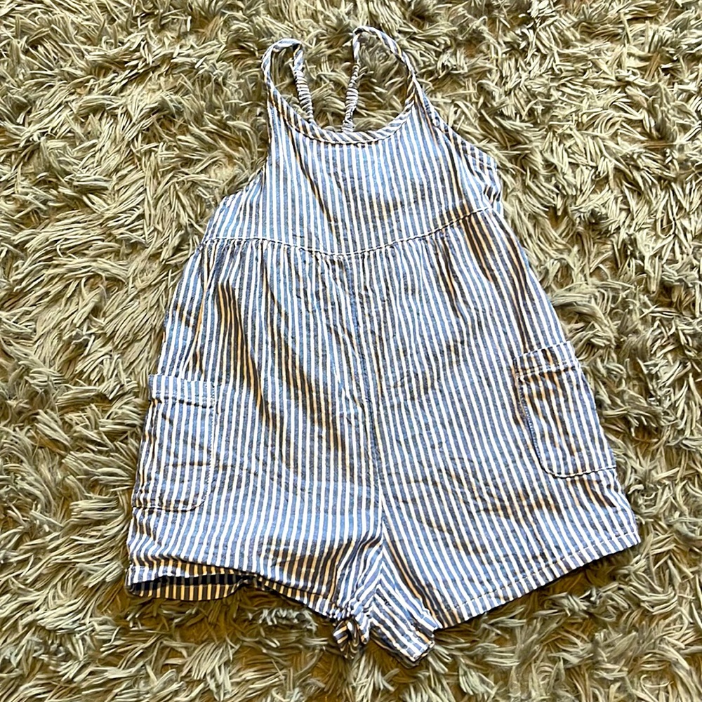 Blue and White Romper